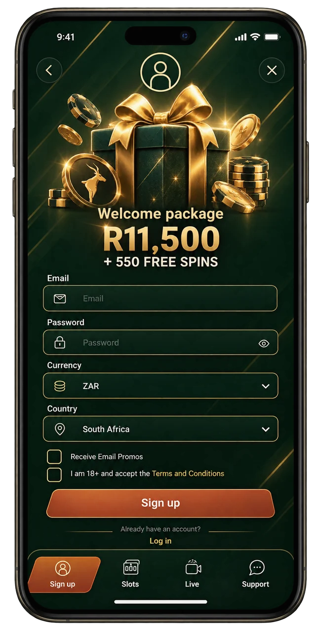 Sign-up form on a phone