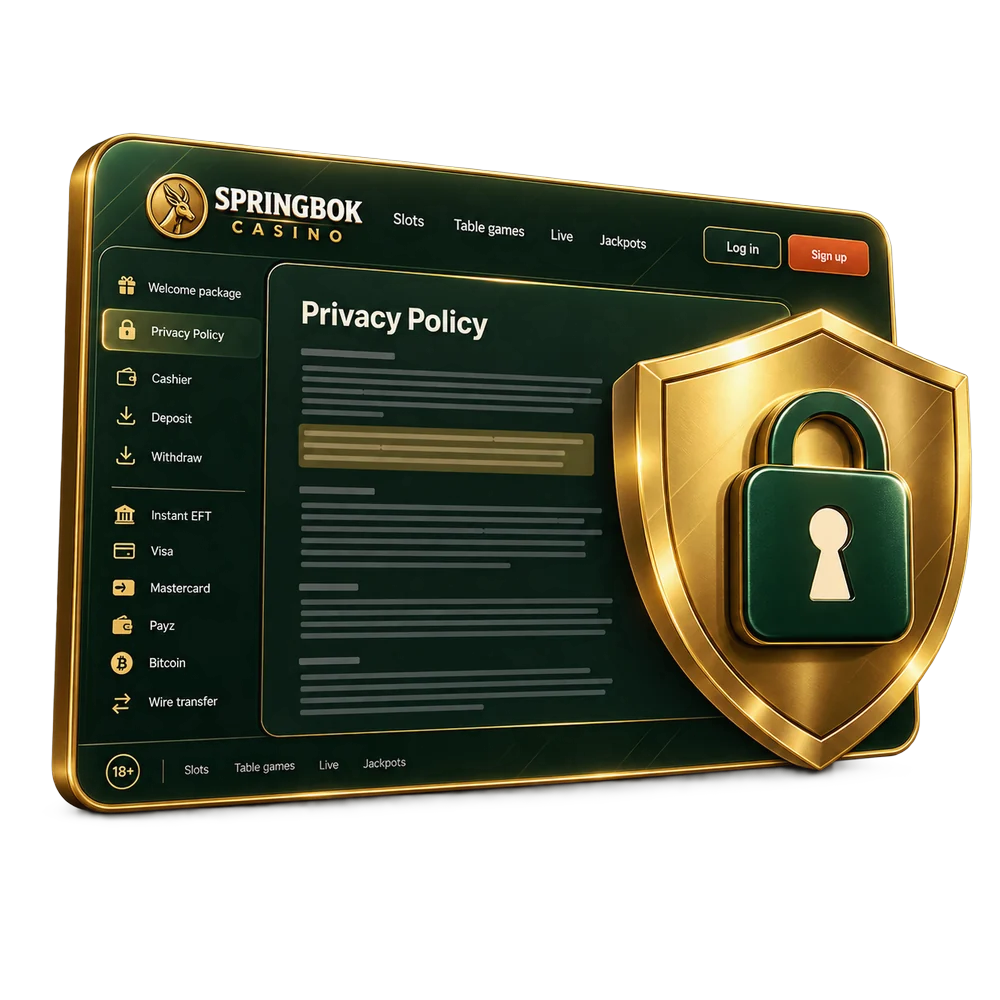 Document panel with a gold padlock shield in front of it