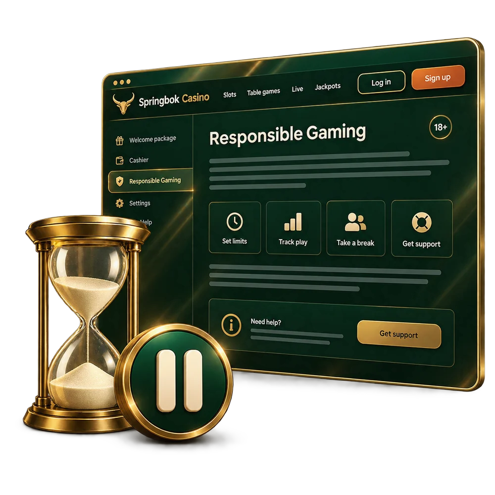 Document panel with a gold hourglass and a pause symbol in front of it