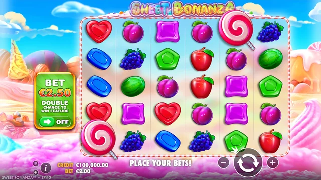Snímek obrazovky z dema hry Sweet Bonanza