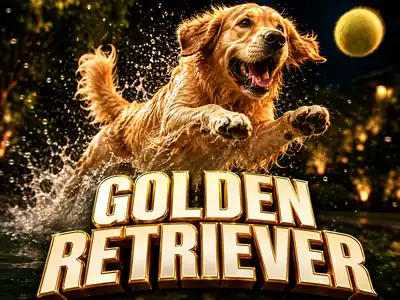 Grafika slotu Golden Retriever